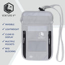 VENTURE 4TH Passport Holder Neck Wallet with RFID Blocking Nylon Lining - Hidden Neck Pouch for Travel (Silver) by TinyTreasures Baby Boutique
