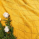 inhand Knitted Fall Throw Blanket for Couch and Bed, Knit Fall Decor Halloween Blanket with Tassel, Mustard Yellow Lightweight Decorative Farmhouse Warm Woven Blankets and Throws for Women, 60"x80" by CozyNest Decor