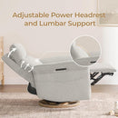 CHITA Power Recliner Chair, Electric Triple-Motor Swivel Glider Nursery Rocking Chair with Adjustable Power Headrest and Lumbar Support, GREENGARD Gold Certified, Solid Wood Base, Crockery Grey by TinyTreasures Baby Boutique