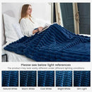 Cozy Bliss Faux Fur Throw Blanket for Couch, Cozy Warm Plush Striped Blanket for Sofa Bedroom Living Room,60 * 80 Inches Navy Blue by CozyNest Decor