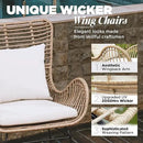 IDZO Isabelle Upgraded 2000 Hours UV Wicker Chairs Outdoor Set of 2, 500 lbs Capacity Outdoor Patio Chair, All-Weather Club Chair with Water-Resistant Olefin Cushions, Boho Style, Beige by CozyNest Decor