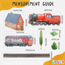 Train Wall Decals for Kids by Lipastick - Educational Railroad Wall Stickers for Boys and Girls - Peel and Stick Locomotive, Carriage, Wagon Wall Decals for Nursery, Playroom, Bedroom Decor -XXL Size by TinyTreasures Baby Boutique
