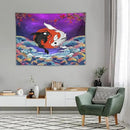 Houselerax Japanese Koi Fish Tapestry, Yin Yang Big Wave Cherry Blossom Tapestries Wall Hanging for Bedroom Living Room Office Decor 40"x30" by CozyNest Decor