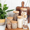 53oz Glass Food Storage Jars, Glass Jars with Bamboo Lids, Kitchen Storage Jars, Set of 4, Canisters with Airtight Lids for Spice, Coffee, Cookie, Pantry Organizers by CozyNest Decor