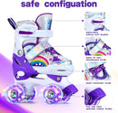 Girls Roller Skates for Kids Beginners 4 Size Adjustable Roller Skates, Light UP 8 Wheels for Girls Roller Skate Fun Illuminating Roller Skate for Kids Boys patines para niñas by TinyTreasures Baby Boutique
