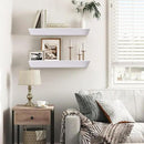 16"x6.8"x1.6" Slanted Floating Wall Shelves 2-Pack - Rustic White Finish, Heavy-Duty Solid Wood Design with Hidden Brackets - Perfect for Living Room, Kitchen, Bathroom, or Office by CozyNest Decor