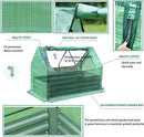 Aoodor 4 x 2 x 1 ft Raised Garden Metal Bed, Mini Greenhouse Kit with 2 Roll-up Zipper Doors, for Vegetables, Herbs and Flowers by GreenHaven Gardens