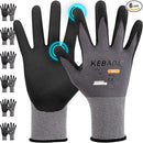Kebada W2 Work Gloves for Men and Women, Nitrile Coated Working Gloves for Gardening, Construction, Warehouse, Safety Gloves for Work in Yard and Outdoors, 6 Pairs, XXL by GreenHaven Gardens