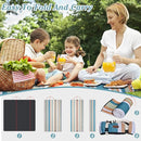 Waterproof Picnic Blanket 80" x 80" in Portable with Carry Strap for Beach Mat or Family Outdoor Camping Party, Park Blanket for Grass Park, Hiking, Travel, Concerts (Crystal Blue & Orange, 80" x 80") by TinyTreasures Baby Boutique