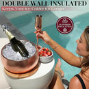 Gusto Nostro 4.1L Insulated Ice Bucket with Lid and Tongs, Double Wall Stainless Steel Ice Bucket Large, BPA Free Ice Bucket for Cocktail Bar, Keeps Champagne, Wine, Beer Chill for Parties (Rose) by CozyNest Decor