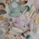 mushie Silicone Baby Bib | Adjustable Fit Waterproof Bibs (Pale Mauve) by TinyTreasures Baby Boutique