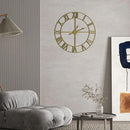 LEIKE Large Modern Wall Clocks,24" Gold Metal,Rustic,Round,Silent Non Ticking,Battery Operated Roman Numerals Clock for Living Room/Bedroom/Kitchen Wall Decor-(Gold, 60cm) by CozyNest Decor