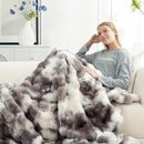 Cozy Bliss Faux Fur Throw Blanket for Couch, Fuzzy Soft Plush Thick Bubble Blanket for Sofa Bedroom Living Room, 50 * 60 Inches Tie-dye Taupe by CozyNest Decor