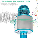 KIDWILL Wireless Bluetooth Karaoke Microphone for Kids, 5-in-1 Portable Handheld Karaoke Mic Speaker Player Recorder with Adjustable Remix FM Radio for Kids Girls Boys Teens Birthday (858-Blue) by TinyTreasures Baby Boutique