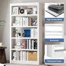 Metal Bookshelf Adjustable - 61" Tall White Bookcase, 5 Tier Book Shelf, Tooless Assembly Book Case, Modern Bookshelves and Bookcases for Home Office, Living Room, Bedroom, Study, Library by CozyNest Decor