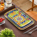 vancasso Serving Platters Set of 3, 16"/14"/12" Inch Rectangular Trays - Serving Platter Extra Large, Bohemian Ceramic Serving Dish for Entertaining Food, Microwave & Dishwasher Safe, Vintage by CozyNest Decor
