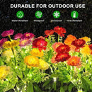 Solar Flowers Lights, 2 Pack Solar Garden Lights with 14 Blooming Flowers, Waterproof Solar Outdoor Fairy Lights for Outside Yard, Garden, Pathway, Walkway, Patio, Lawn, Cemetery, Grave Decor by GreenHaven Gardens