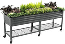 Rolling Elevated Raised Garden Bed-V Series, 2' x 8' Garden Beds with Legs & Storage Rack for Patio & Porch, 1400 Lbs Weight Capacity, Outdoor Planter Box for Vegetables Flower Herbs, Modern Gray by GreenHaven Gardens