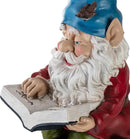 Alpine Corporation 14" Tall Outdoor Garden Gnome Reading a Book Yard Statue Decoration by GreenHaven Gardens