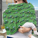 Binienty Baby Car Seat Cover for Boys Girls - Green Truck Multi Use Baby Nursing Scarf, Shopping Car/High Chair/Stroller Portector Decor by TinyTreasures Baby Boutique