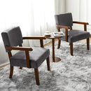 Accent Chair Set of 2 with Table, Living Room Chairs with VelvetSoft Seat and Armrests for Living Room Bedroom Reading Room Waiting Room (Greyvelvet) by CozyNest Decor