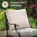 Patio Furniture Set with Fire Pit Table, 5 Pcs Metal Outdoor Conversation Set, 4 Swivel Chairs with 5.75" Extra Thick Cushion and 28" Fire Pit Table for Backyard Deck, Beige by GreenHaven Gardens