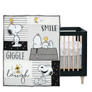 Lambs & Ivy Classic Snoopy White/Black/Gray 3-Piece Baby Crib Bedding Set by TinyTreasures Baby Boutique