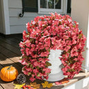 Bougainvillea Artificial Flowers Plants for Outdoors Outside Fall Autumn Decoration, 2 pcs Faux Silk Long Trailing Vines UV Resistant Look Real Red Fake Flowers for Front Door Porch Planter Urn Patio by CozyNest Decor