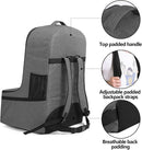 LUXJA Car Seat Travel Bag, Airplane Bag with Padded Backpack Straps and Adjustable Waist Straps for Travel (Fits Most Major Car Seat), Gray by TinyTreasures Baby Boutique