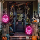Skull Neon Sign Pink,Halloween Neon Light for Wall Decor, Skeleton LED Neon Sign for Beer Bar Bedroom Art,Skull Head Neon Lights Suitable for Computer Room,5V USB Power 15.75 * 11.8in(Non-Dimmable) by CozyNest Decor