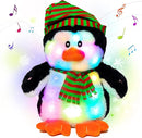 Cuteoy Light-up Singing Plush Penguin LED Musical Stuffed Animal Adjustable Volume Lullaby Plushies Birthday Christmas Toy Gifts for Kids Toddler Girls, 11" by TinyTreasures Baby Boutique