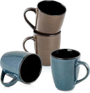 Ceramic Mugs 12oz,Large Ceramic Coffee Mugs for Men, Women, Dad, Mom, Modern Coffee Mugs With Handle For Tea,Latte,Cappuccino,Cocoa. (blue and brown 4pack) by CozyNest Decor