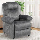 KCREAM Massage Recliner Chair with Heating,Overstuffed Fabric Reclining Chairs for Living Room,Small Recliner Manual Reclining Single Sofa Recliners Lounge Chair,Grey by CozyNest Decor