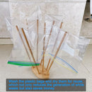 Plastic Bag and Bottle Drying Rack, Reusable Ziplock and Freezer Bag Dryer Rack, Space Saving, Beech Wood by TinyTreasures Baby Boutique