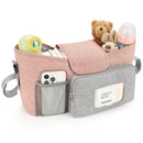 Accmor Universal Stroller Organizer with Insulated Cup Holder, Stroller Caddy Bag Accessories, Stroller Cup Holder Organizer for Uppababy Baby Jogger Britax Stroller, Pink by TinyTreasures Baby Boutique
