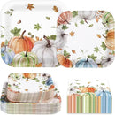 Grencian 200Pcs Fall Plates and Napkins Square Autumn Pumpkin Plates Thanksgiving Paper Platter Tableware Sets for Thanksgiving Harvest Party Decorations, Serves 50 by CozyNest Decor