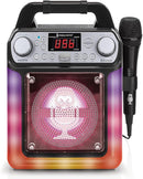 Singing Machine Portable Karaoke Machine with Wired Mic, Bluetooth, LED Lights - For Adults & Kids by TinyTreasures Baby Boutique