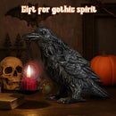 Gothic Home Decor Fake Crow Light Holder Raven Lamp Tealight Candle Holder Resin Statue Half Silver by CozyNest Decor
