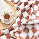 LOMAO Throw Blankets Flannel Blanket with Checkerboard Grid Pattern Soft Throw Blanket for Couch, Bed, Sofa Luxurious Warm and Cozy for All Seasons (Maple Brown, 60"x80") by CozyNest Decor