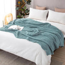 EMME Cotton Blanket Queen Size for Bed Soft Large Muslin Bed Blankets 90"x90" Lightweight Breathable Layering Bedspread All Season Gauze, Teal by CozyNest Decor