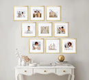 Sheffield Home 9 Piece Gallery Wall Frame Set, 12x12 in. Matted to 8x8 in. (Gold) by CozyNest Decor