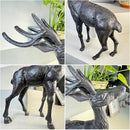 Cast Iron Deer Statue（22" Tall）, Realistic Large Antler Sculpture, Outdoor Garden Decor for Lawn Patio Yard, Indoor Home Art Figure HC5691 by CozyNest Decor
