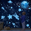530 Glow in The Dark Stars Ceiling Stars Glow in The Dark Glow Moon and Space Wall Decals Astronaut Universe Galaxy Planet Wall Stickers Glowing Wall Stickers Kid Boys Living Room Decor by TinyTreasures Baby Boutique