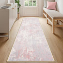 Washable Area Rugs 2'x6' Non-Slip Modern Abstract Soft for Living Room Entryway Bedroom Nursery, Print Pattern, Grey Pink by TinyTreasures Baby Boutique