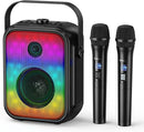 Karaoke Machine, Portable Bluetooth Speaker with 2 Wireless Karaoke Microphones, Karaoke Machine for Adults Kids with Subwoofer, LED Light Support TWS/FM/USB/AUX for Home Party Outdoor by TinyTreasures Baby Boutique