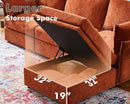 102.6" U Shaped Modular Sectional Sofa, 5 Seater Couch with Storage Ottoman Deep Seat and High Backrest with Removable Cover for Living Room, Apartment - Chenille Terracotta Orange by CozyNest Decor
