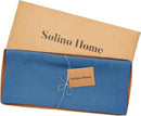 Solino Home Linen Table Runner 108 Inches Long - 100% Pure Linen Indigo Blue Dining Table Runner 14 x 108 Inch for Fall, Autumn, Thanksgiving - Fete by CozyNest Decor