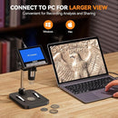 Elikliv Coin Microscope, 4.3'' LCD Digital Microscope 1000x, Coin Magnifier with 8 Adjustable LED Lights, PC View Compatible with Windows/Mac, EDM4B, Black by TinyTreasures Baby Boutique
