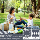 Picnic Blankets 80" x 60" Extra Large Outdoor Blanket Sand Free Foldable with Carry Strap for Beach, Camping, Park Grass, Hiking, Travel, Concerts, Indoors by TinyTreasures Baby Boutique