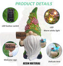 Solar Gnomes Garden Statues,Resin Gnome Figurine Holding Welcome Card and Bird with Solar Lights, Outdoor Gnomes Decorations for Yard Patio Lawn Porch, Garden Gifts by GreenHaven Gardens